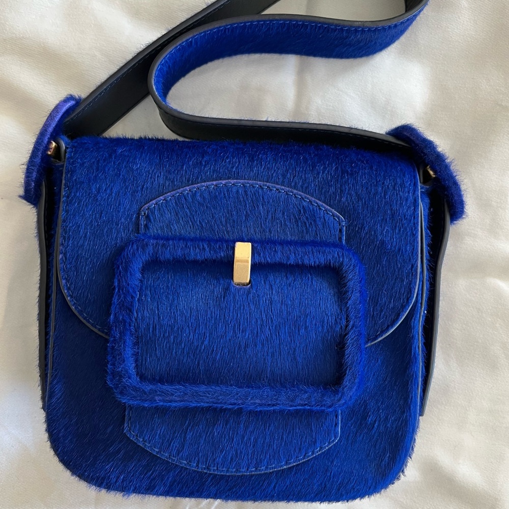 Unique blue calf hair tory burch bag